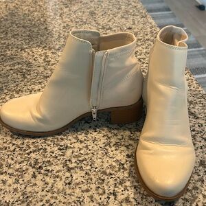 Cream short booties, size 8